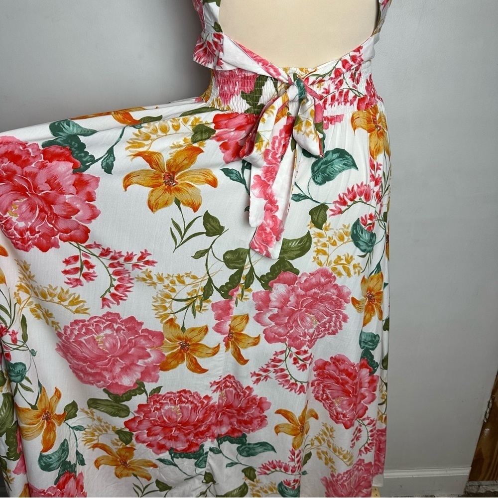 Abel The Label Floral Maxi Dress Women's Size Small Halter Pink Anthropologie - Picture 5 of 11